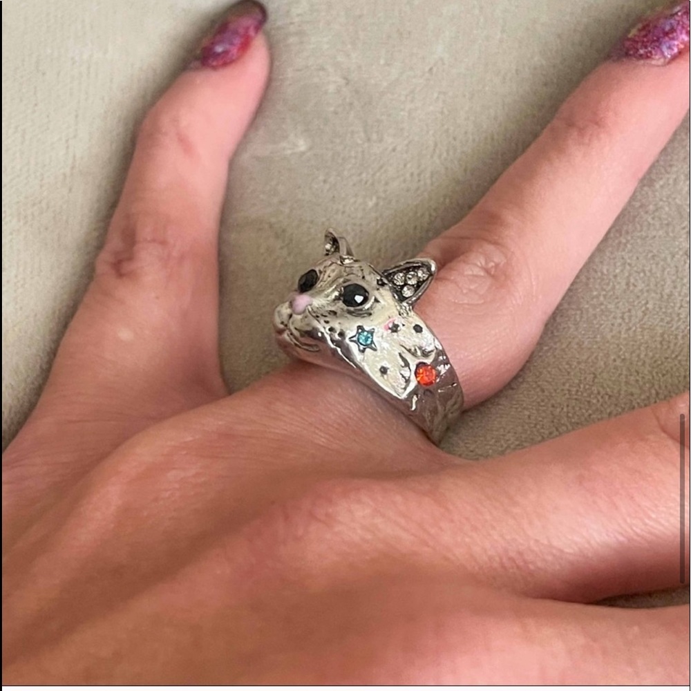 🆕 Sterling Silver Handmade Zirconia Cat Ring - Picture 8 of 12